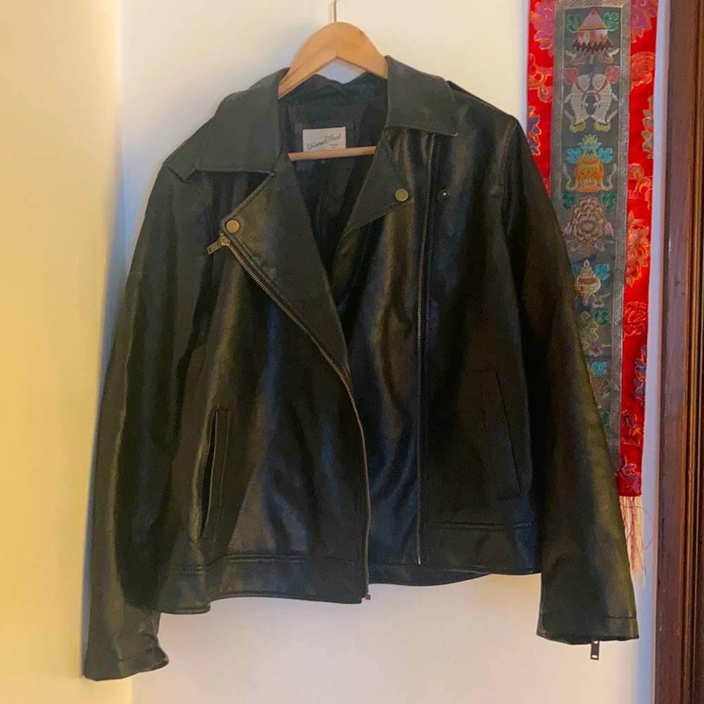 Black faux leather jacket